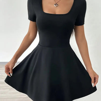 Women's Square Neck A-Line Mini Dress