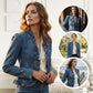 🧥Women's Ruffle Trim Open-Front Denim Jacket – Lightweight, feminine & versatile – chic for any outfit🤠