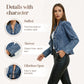 🧥Women's Ruffle Trim Open-Front Denim Jacket – Lightweight, feminine & versatile – chic for any outfit🤠