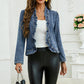 🧥Women's Ruffle Trim Open-Front Denim Jacket – Lightweight, feminine & versatile – chic for any outfit🤠