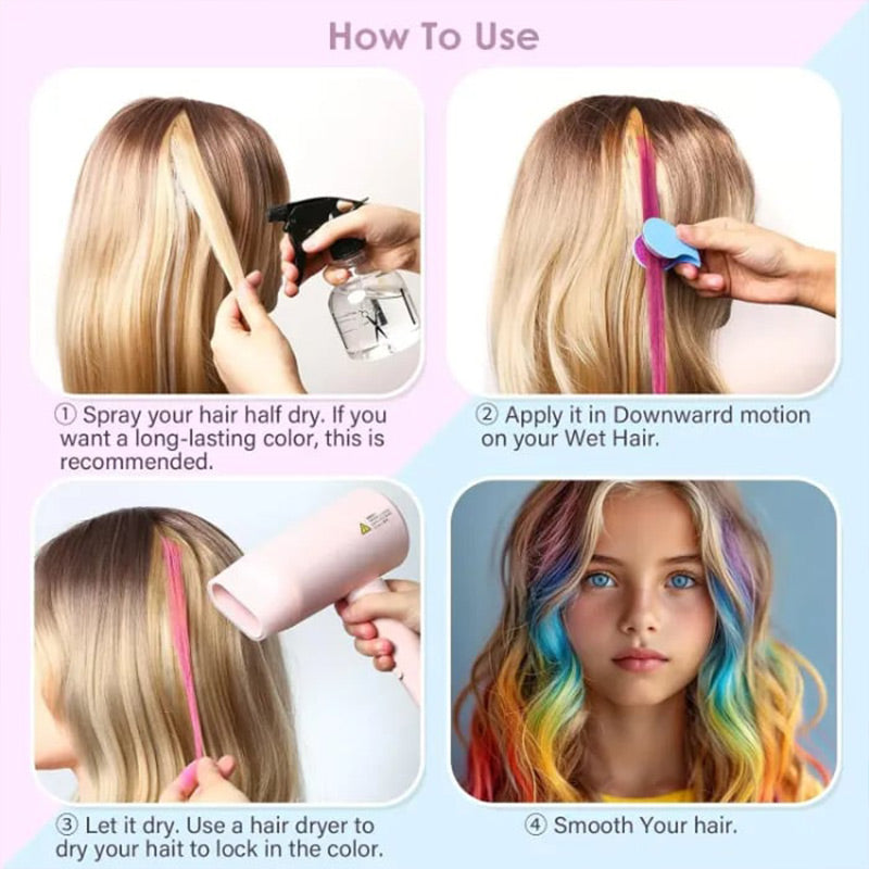 Disposable Hair Color Powders with 8 Colors