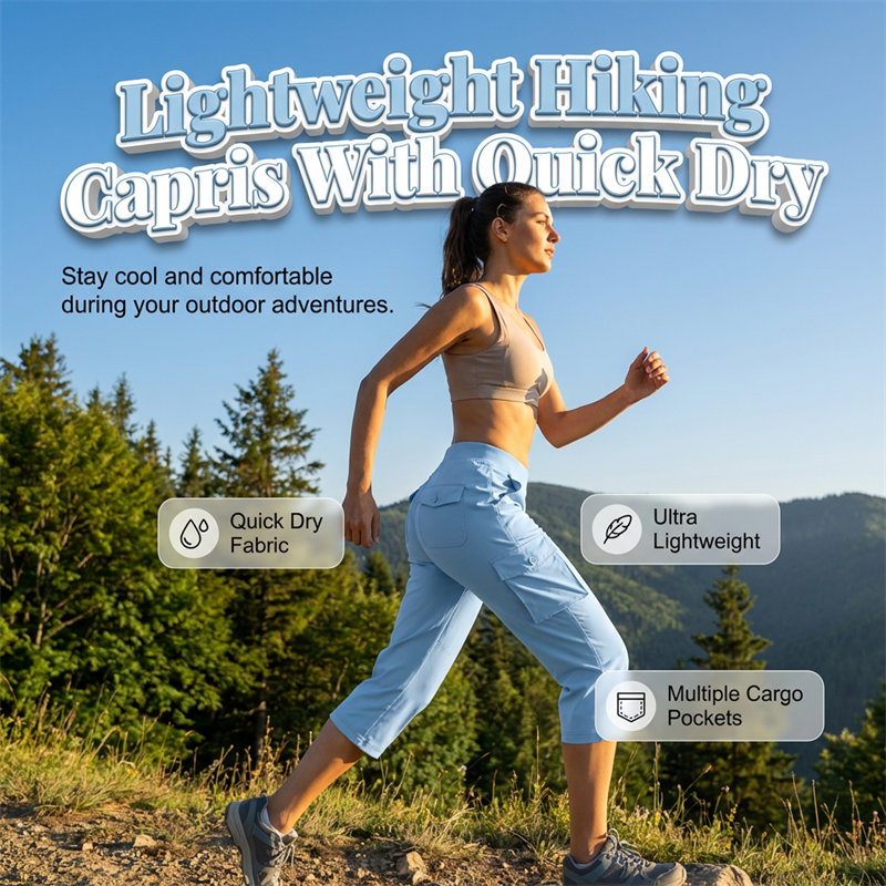 🌸LAST DAY SPECIAL PRICE!!🌸Womens Lightweight Capris Daily&Travel Quick Dry Cargo Pants with 6 Pockets ✈️👖Adventure-Ready Comfort And Style 🌿