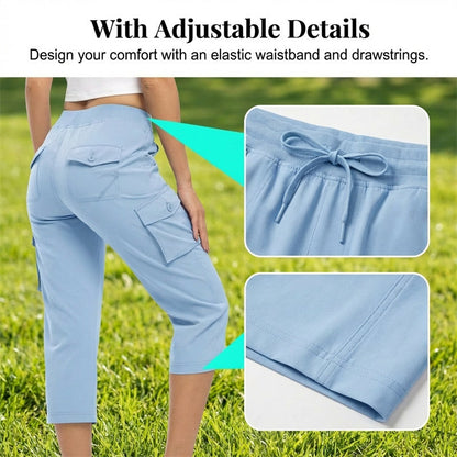 🌸LAST DAY SPECIAL PRICE!!🌸Womens Lightweight Capris Daily&Travel Quick Dry Cargo Pants with 6 Pockets ✈️👖Adventure-Ready Comfort And Style 🌿