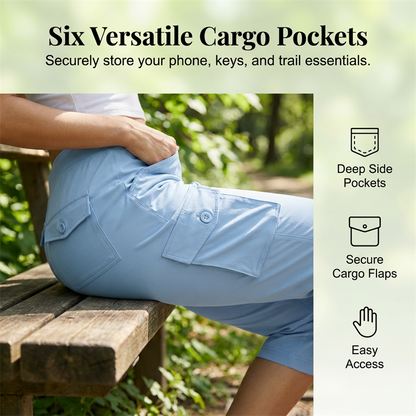🌸LAST DAY SPECIAL PRICE!!🌸Womens Lightweight Capris Daily&Travel Quick Dry Cargo Pants with 6 Pockets ✈️👖Adventure-Ready Comfort And Style 🌿