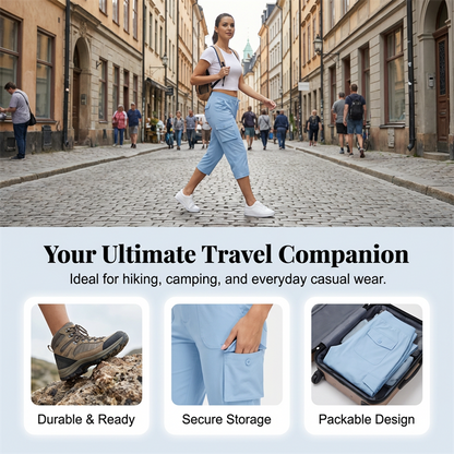 🌸LAST DAY SPECIAL PRICE!!🌸Womens Lightweight Capris Daily&Travel Quick Dry Cargo Pants with 6 Pockets ✈️👖Adventure-Ready Comfort And Style 🌿