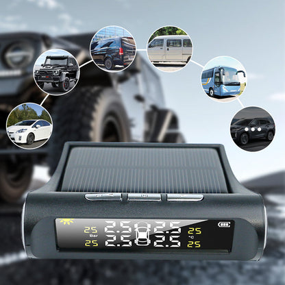 🔥HOT SALE 50% OFF✨Solar Real-Time Four-Wheel Display Tire Pressure Monitor