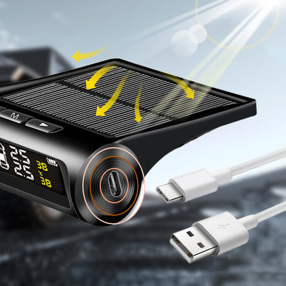 🔥HOT SALE 50% OFF✨Solar Real-Time Four-Wheel Display Tire Pressure Monitor