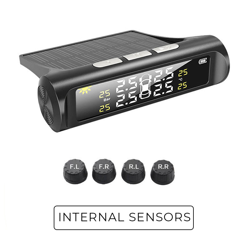 🔥HOT SALE 50% OFF✨Solar Real-Time Four-Wheel Display Tire Pressure Monitor