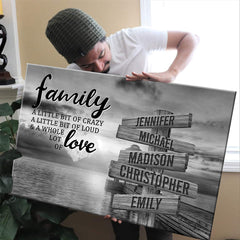 ❣️DIY Your Family Names❣️ Premium Canvas Poster -River Pier A Little Whole Lot of Love