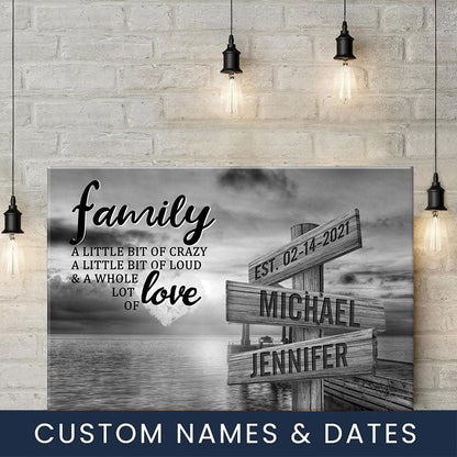 ❣️DIY Your Family Names❣️ Premium Canvas Poster -River Pier A Little Whole Lot of Love