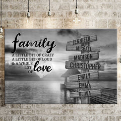 ❣️DIY Your Family Names❣️ Premium Canvas Poster -River Pier A Little Whole Lot of Love