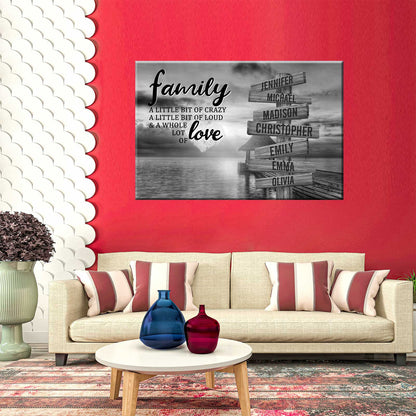 ❣️DIY Your Family Names❣️ Premium Canvas Poster -River Pier A Little Whole Lot of Love