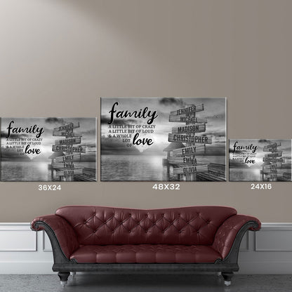 ❣️DIY Your Family Names❣️ Premium Canvas Poster -River Pier A Little Whole Lot of Love