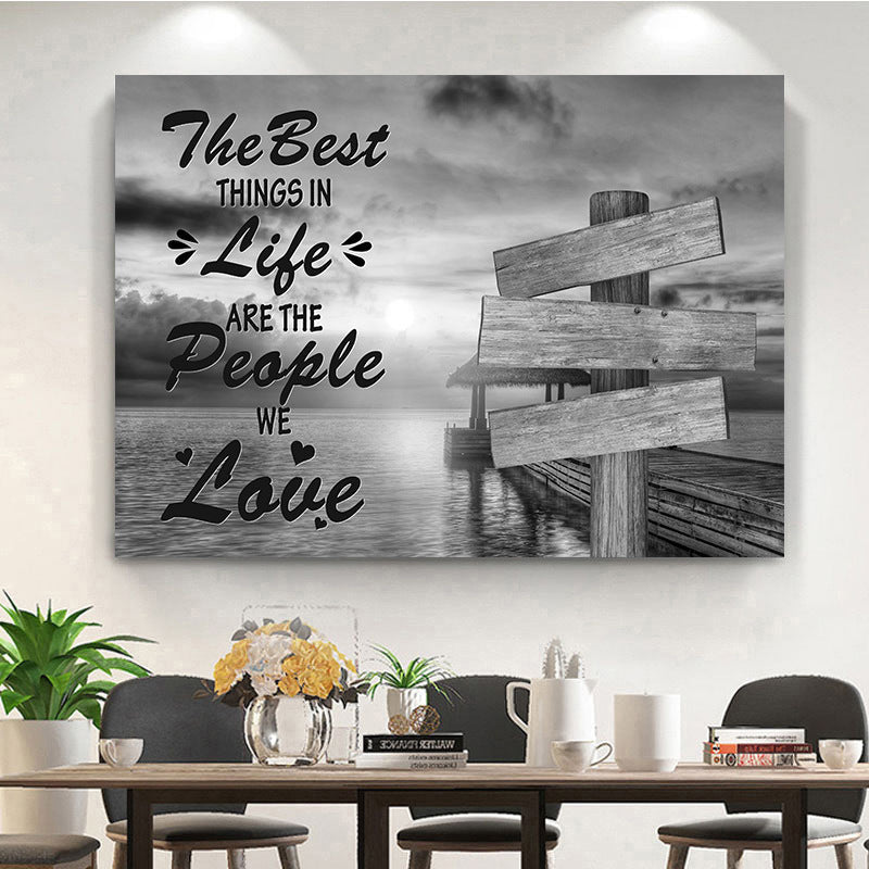 ❣️DIY Your Family Names❣️ Premium Canvas Poster -River Pier A Little Whole Lot of Love