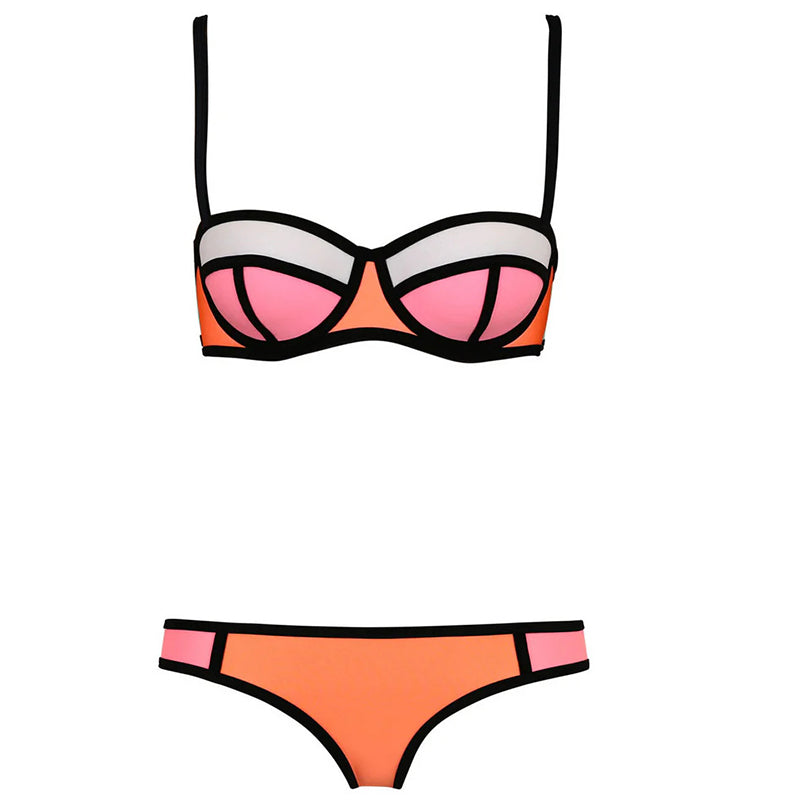 🏖️HOT SALE🏖️Ladies Sexy Color Block Bikini Set