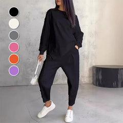 🚗Free Shipping🚗Women Long-Sleeve Irregular Hem Sweatshirts & Pants Set