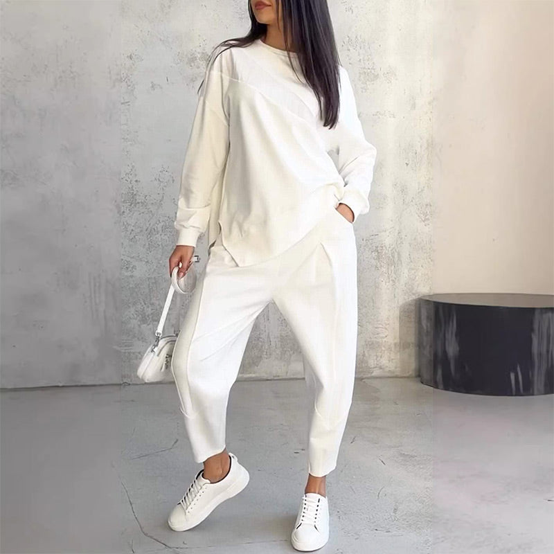 🚗Free Shipping🚗Women Long-Sleeve Irregular Hem Sweatshirts & Pants Set