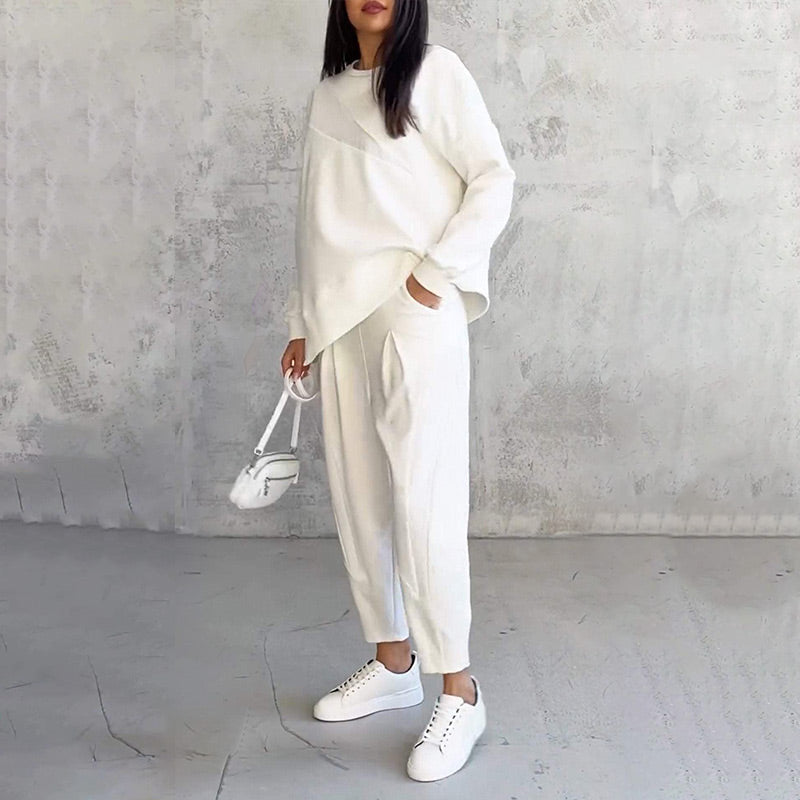 🚗Free Shipping🚗Women Long-Sleeve Irregular Hem Sweatshirts & Pants Set