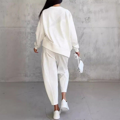 🚗Free Shipping🚗Women Long-Sleeve Irregular Hem Sweatshirts & Pants Set