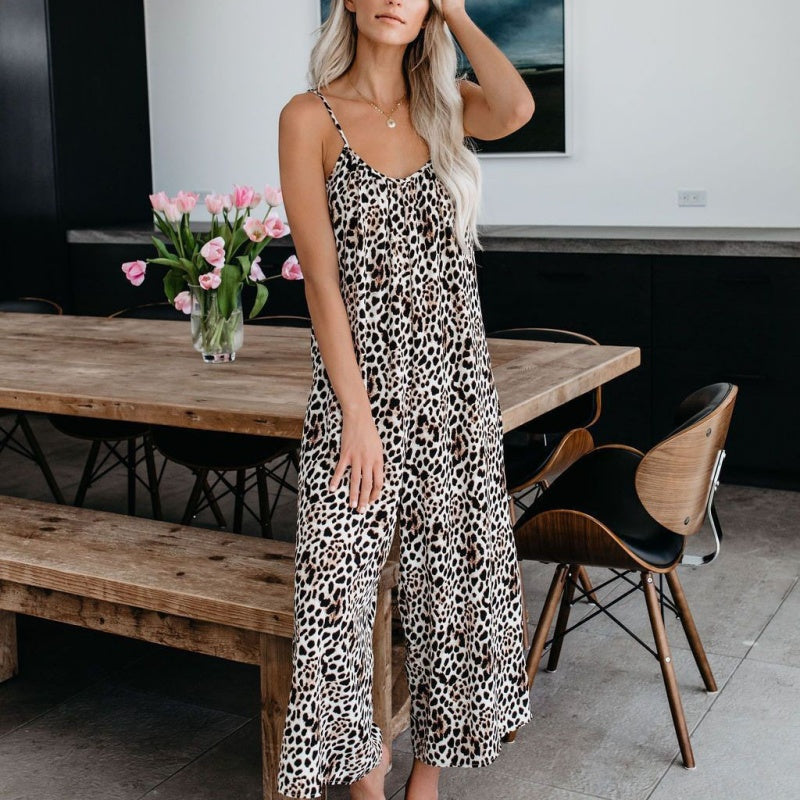 🚗Free Shipping🚗Women's Fashion Spaghetti Strap Printed Jumpsuit