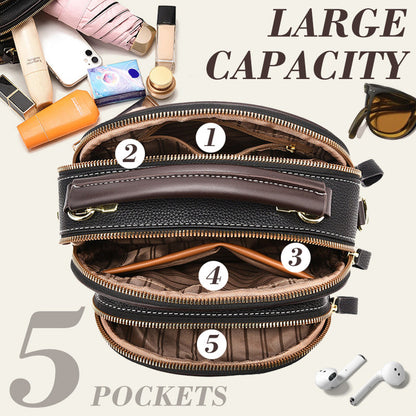 🔥Free Shipping & 50% OFF🔥Classic Multifunctional Compartments Adjustable Wide Shoulder Strap PU Leather Crossbody Bag