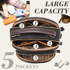 🔥Free Shipping & 50% OFF🔥Classic Multifunctional Compartments Adjustable Wide Shoulder Strap PU Leather Crossbody Bag