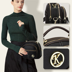 🔥Free Shipping & 50% OFF🔥Classic Multifunctional Compartments Adjustable Wide Shoulder Strap PU Leather Crossbody Bag
