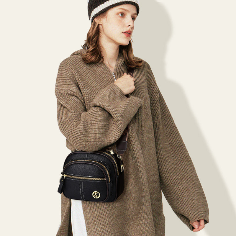 🔥Free Shipping & 50% OFF🔥Classic Multifunctional Compartments Adjustable Wide Shoulder Strap PU Leather Crossbody Bag