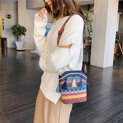 🌸LAST DAY SPECIAL PRICE!!🌸Bohemian Embroidered Tassel Crossbody Bag