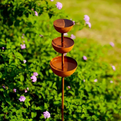 🐦Free Shipping☔️3-Tier Rustic Metal Bird Feeder & Drinker Stake