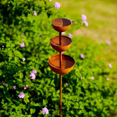 🐦Free Shipping☔️3-Tier Rustic Metal Bird Feeder & Drinker Stake