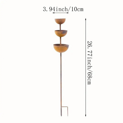 🐦Free Shipping☔️3-Tier Rustic Metal Bird Feeder & Drinker Stake