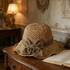 🌸LAST DAY SPECIAL PRICE!!🌸Elegant Woven Straw Sun Hat with Bow