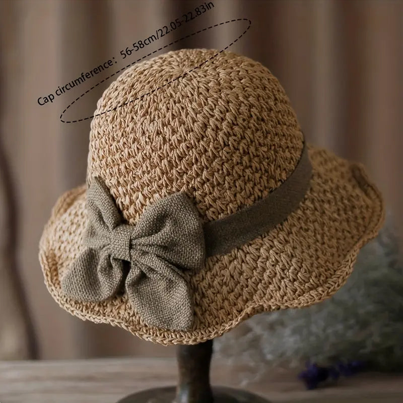 🌸LAST DAY SPECIAL PRICE!!🌸Elegant Woven Straw Sun Hat with Bow