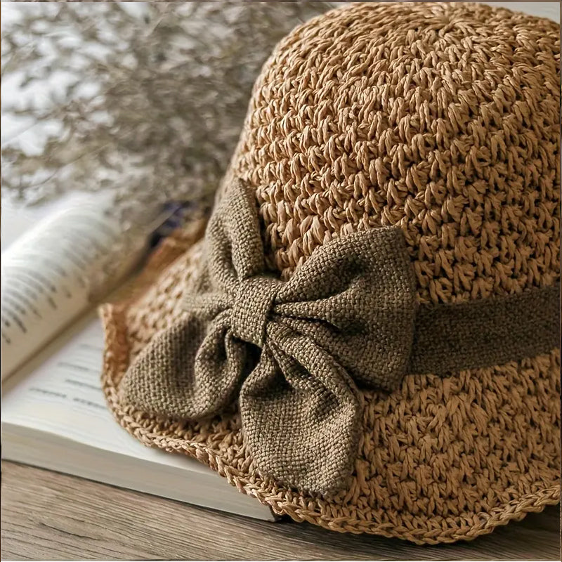 🌸LAST DAY SPECIAL PRICE!!🌸Elegant Woven Straw Sun Hat with Bow