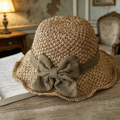 🌸LAST DAY SPECIAL PRICE!!🌸Elegant Woven Straw Sun Hat with Bow