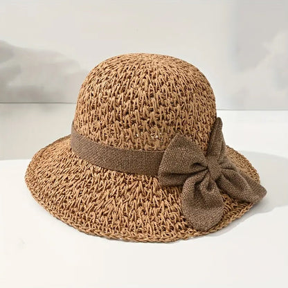 🌸LAST DAY SPECIAL PRICE!!🌸Elegant Woven Straw Sun Hat with Bow