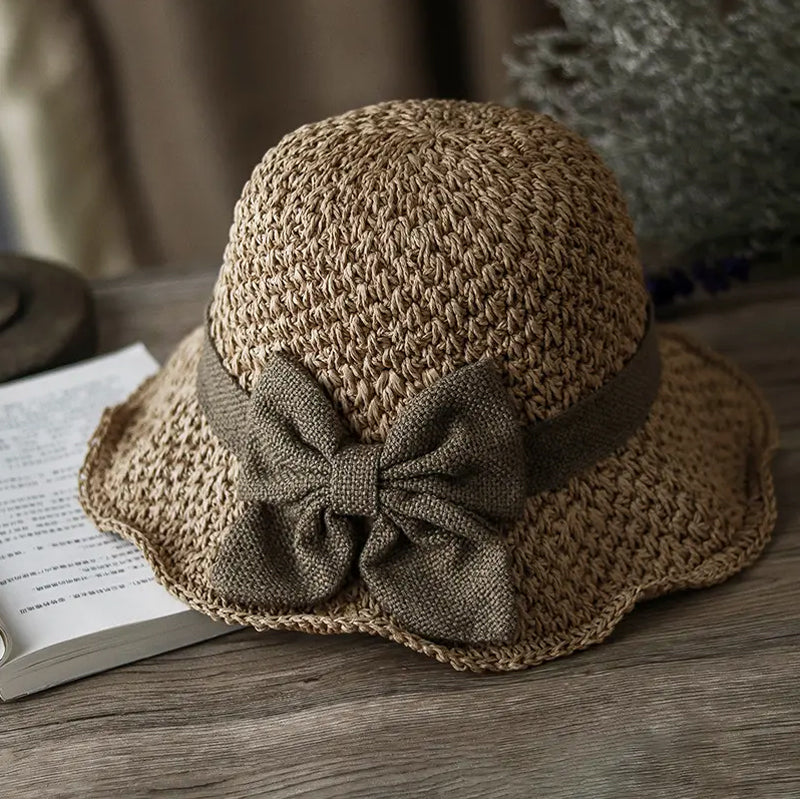 🌸LAST DAY SPECIAL PRICE!!🌸Elegant Woven Straw Sun Hat with Bow