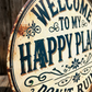 ⏰️Last Day For Free Shipping⌛️Vintage "Happy Place" Metal Sign