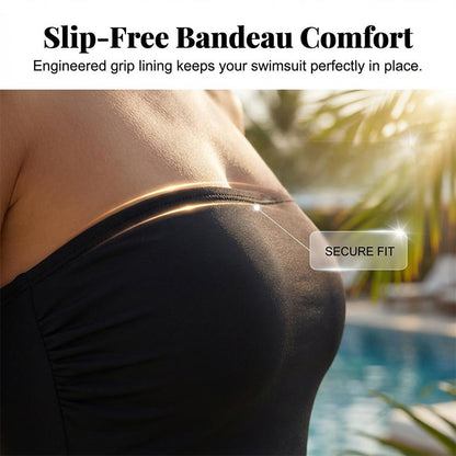 ⏰️Last Day For Free Shipping⌛️Women's Strapless Ruched One-Piece Swimsuit