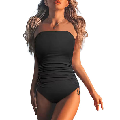 ⏰️Last Day For Free Shipping⌛️Women's Strapless Ruched One-Piece Swimsuit