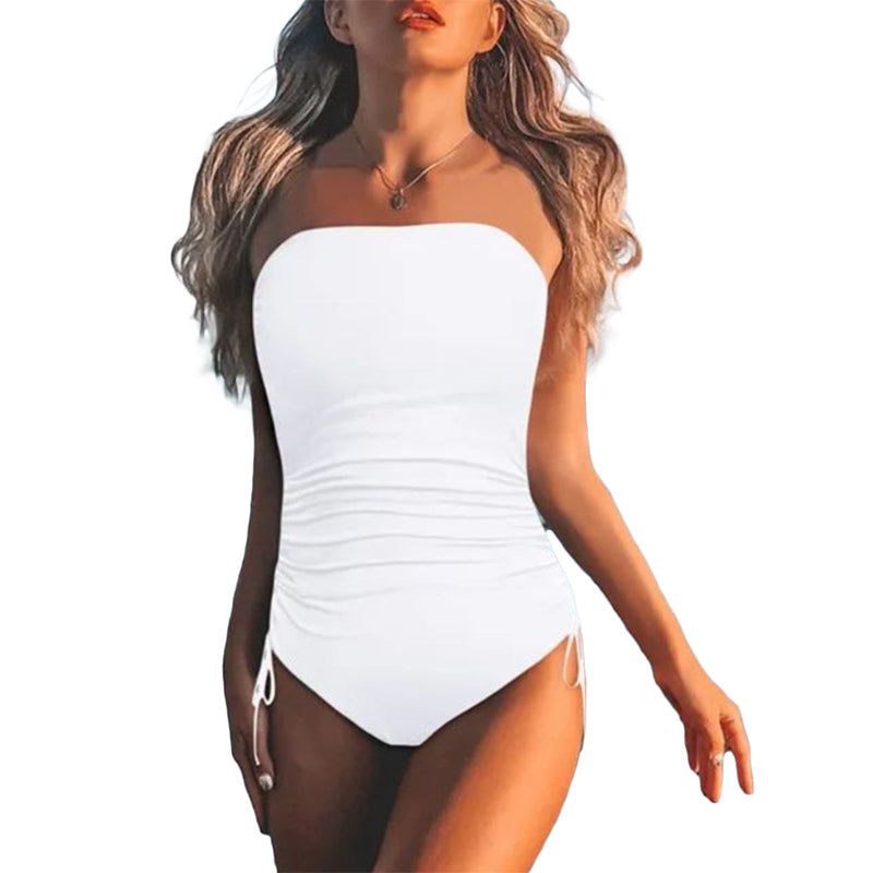 ⏰️Last Day For Free Shipping⌛️Women's Strapless Ruched One-Piece Swimsuit
