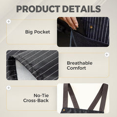 ⏰️Last Day For Free Shipping⌛️Cross-Back Waterproof Apron with Detachable Hand Towel