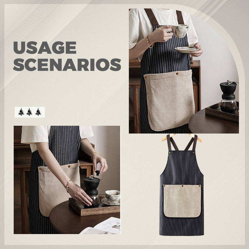 ⏰️Last Day For Free Shipping⌛️Cross-Back Waterproof Apron with Detachable Hand Towel
