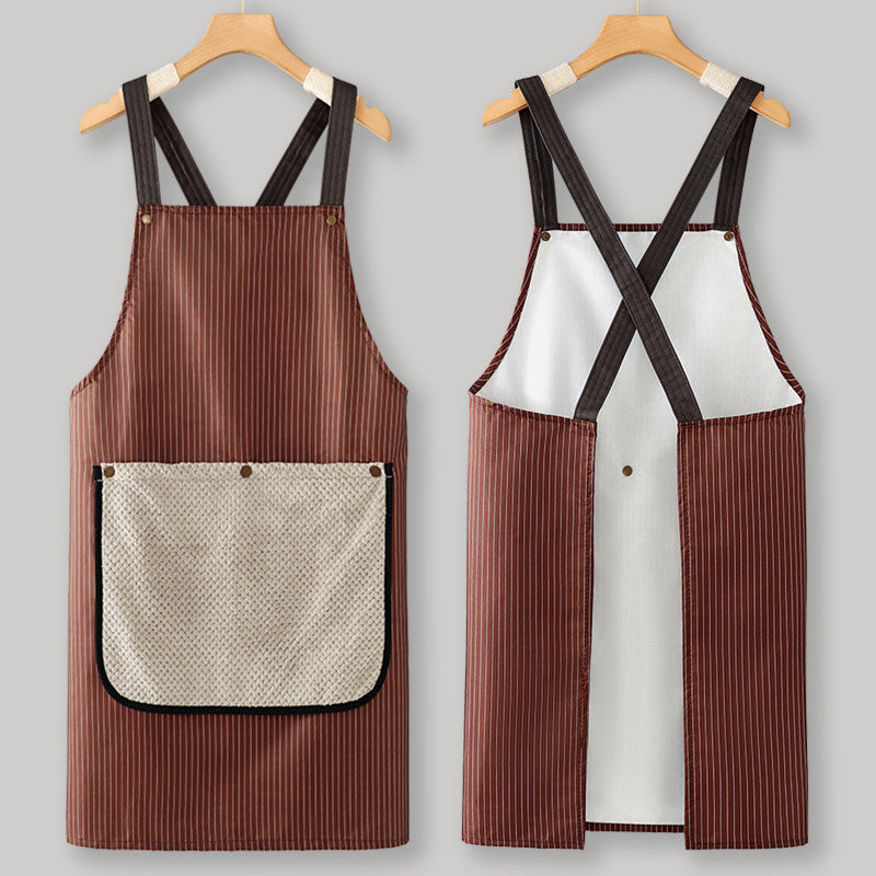 ⏰️Last Day For Free Shipping⌛️Cross-Back Waterproof Apron with Detachable Hand Towel