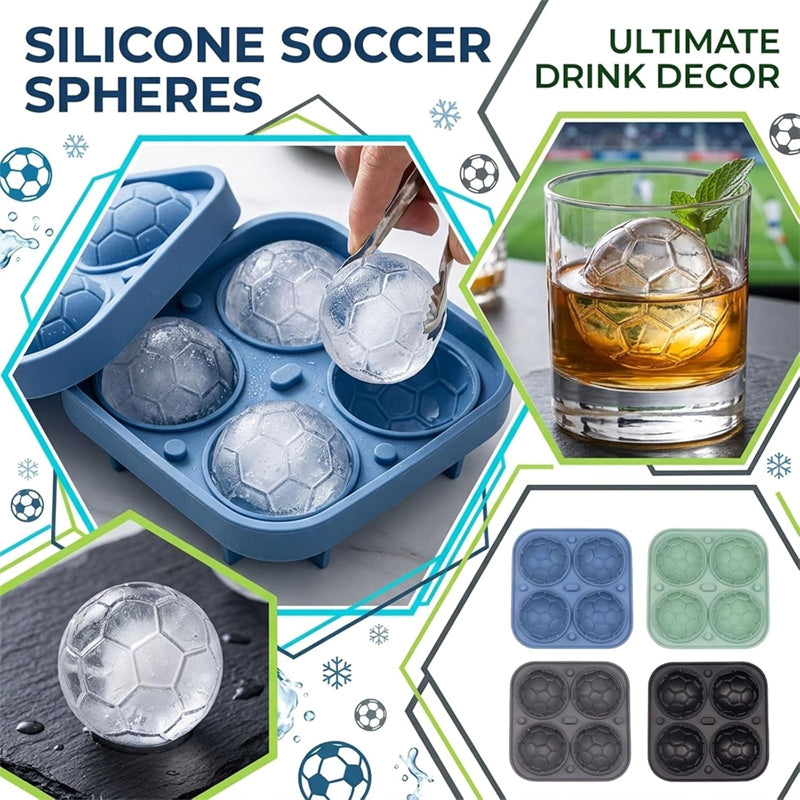 🏆BUY 2 GET 1 FREE!!🔥Football Shape Silicone Ice Ball Mold ⚽🍺