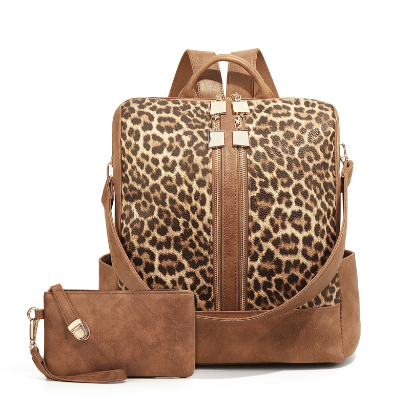 ⏳LAST DAY SALE 70% OFF🔥Fashion Leopard Print Backpack and Shoulder Bag Set🐆🌟