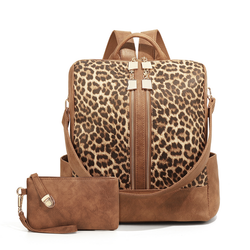 ⏳LAST DAY SALE 70% OFF🔥Fashion Leopard Print Backpack and Shoulder Bag Set🐆🌟
