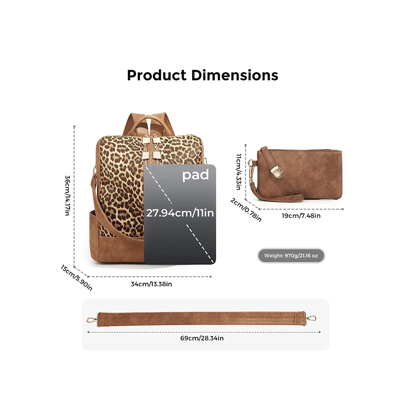 ⏳LAST DAY SALE 70% OFF🔥Fashion Leopard Print Backpack and Shoulder Bag Set🐆🌟