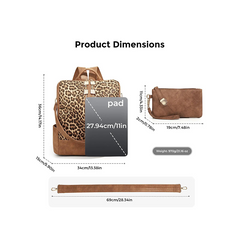 ⏳LAST DAY SALE 70% OFF🔥Fashion Leopard Print Backpack and Shoulder Bag Set🐆🌟